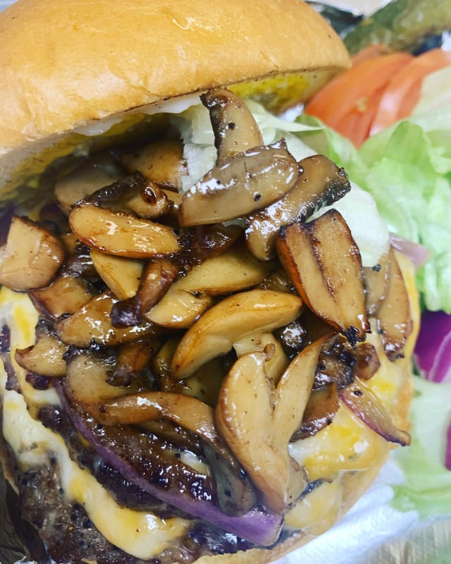 Double Mushroom Cheeseburger.