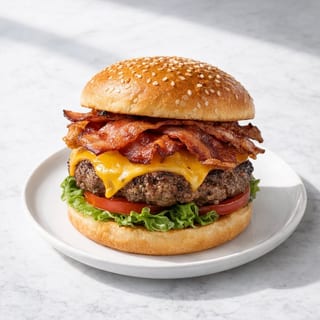 Double Mushroom & Bacon Cheeseburger