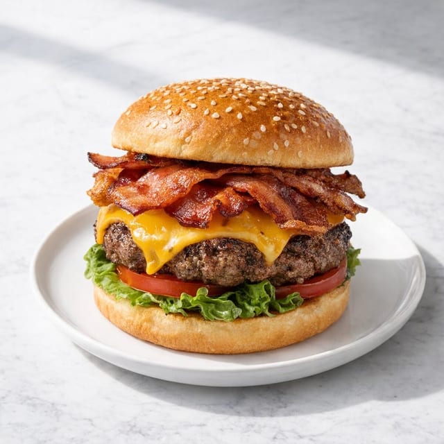 Double Mushroom & Bacon Cheeseburger.